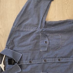 Men's Mini-Check Rolled-Sleeve Shirt